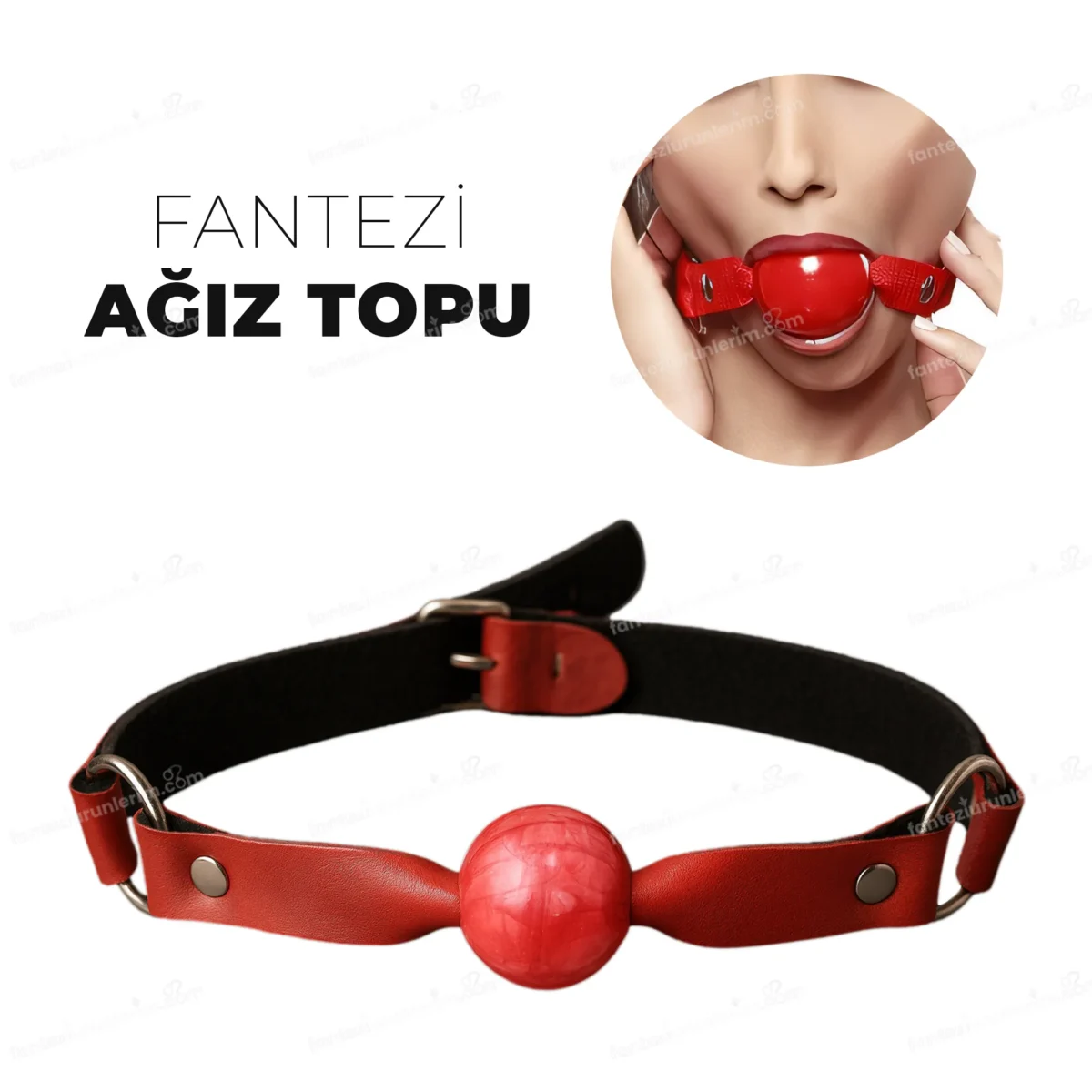 Fantezi Aletleri -  Ağız Topu - Kırmızı - Görsel 1